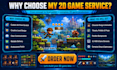 develop professional 2d unity games for android, ios, PC, and webgl
