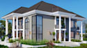 overhaul classical modern villa, landscape floor plan design, exterior rendering
