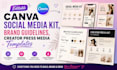 editable canva social media kit, brand guidelines, creator press media templates