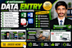 data entry, copy paste, and web research