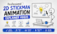 create professional 2d stickman animation or stick figure explainer video
