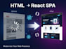 convert HTML CSS js website to react single page application