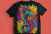 illustrated simple trippy psychedelic t shirt design