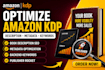 optimize amazon KDP book description, metadata,  keywords using publisher rocket