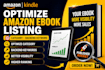 optimize amazon ebook listing, category  backend keyword for better visibility