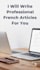 write SEO optimized french articles and blog posts