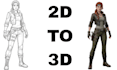 convert 2d image, sketch to 3d printable stl character model