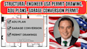 structural engineer USA permit drawing, adu plans, garage conversion permit plan