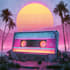 make 80s retro, synthwave cover art