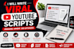 write viral youtube scripts,shorts and storytelling content