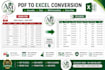clean, PDF to excel, merge, data entry, split excel data