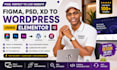 convert figma to wordpress, psd to wordpress, xd to elementor
