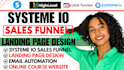 create systeme io website, systeme io landing page, systeme io sales funnel