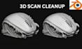 3d scan cleanup, repair, edit, remodel stl file, step file for 3d model printing