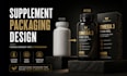 design premium supplement label, 3d bottle, packaging design