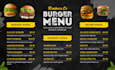 design a modern food menu, cafe menu, digital menu board,