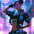 cyberpunk female character art