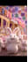 create cute 3d bunny train animation for kids reels