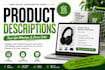 write SEO product descriptions for shopify and amazon