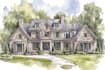 house in watercolor painting style