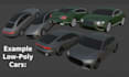 make a 3d car model in low poly style