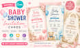 design editable baby shower invitation cards in canva