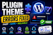 fix wordpress errors, bugs and issues professionally