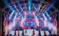 realistic rendering for 3d event stage with led lighting, wedding and live event