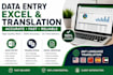 do accurate data entry, excel, copy paste and web research
