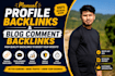 build white hat profile and comment backlinks manually