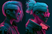 create cyberpunk character art and futuristic concep