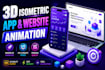 create 3d isometric app and website animation