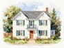 paint watercolor house portrait