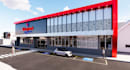 design modern 3d commercial building facade,  supermarket renders, acm cladding