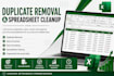 remove duplicates and clean up excel spreadsheets