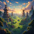 create magical fantasy landscape digital art and scenery