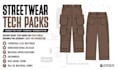 create streetwear tech pack and technical flat sketches