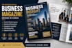 design a professional business magazine in canva