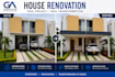 house renovation design with before and after rendering
