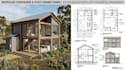 design energy efficient shipping container homes, tiny modular post frame house