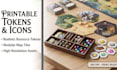 design board game tokens, resource icons, and map tiles, mechanics game