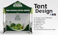 design attractive canopy tent, table cover and feather flag