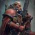 create a grimdark warhammer 40k inspired character illustration