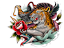 create a bold japanese inspired tattoo artwork concept