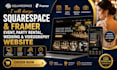 design event party rental wedding  framer videography pixel squarespace website