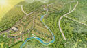 remotely urban city map,landscape master plan, real estate development,3d render