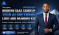 design modern saas startup tech ai software logo, branding kit