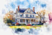 do watercolor house painting