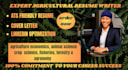 do a professional agricultural resume and framing