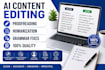 proofread, edit and humanize ai generated content